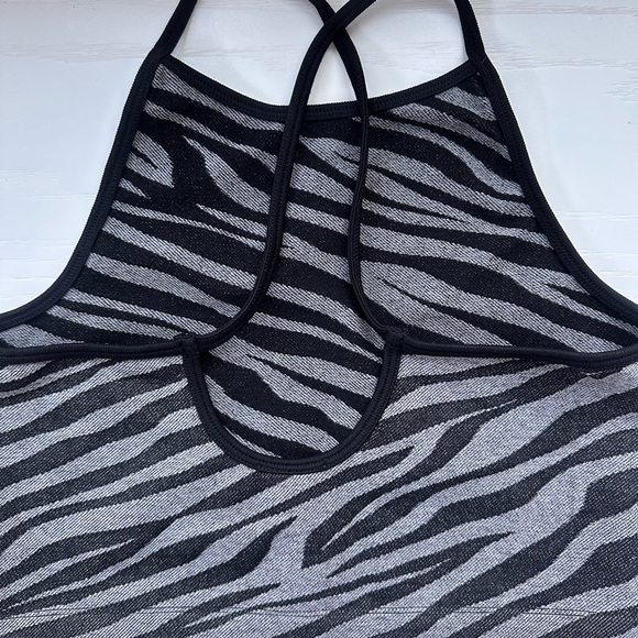 Nikibiki Black and Gray Zebra Print Crop Top One Size - Picture 7 of 8